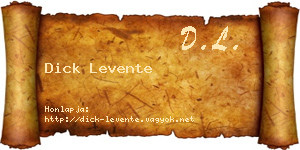 Dick Levente névjegykártya