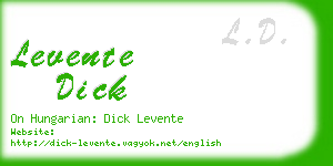 levente dick business card